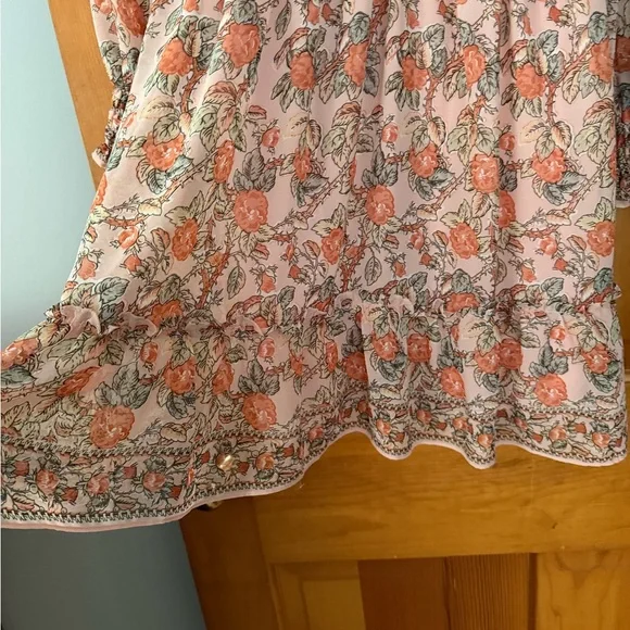 Max Studio Pink and Orange Floral Long Sleeve Dress - Picture 7 of 7